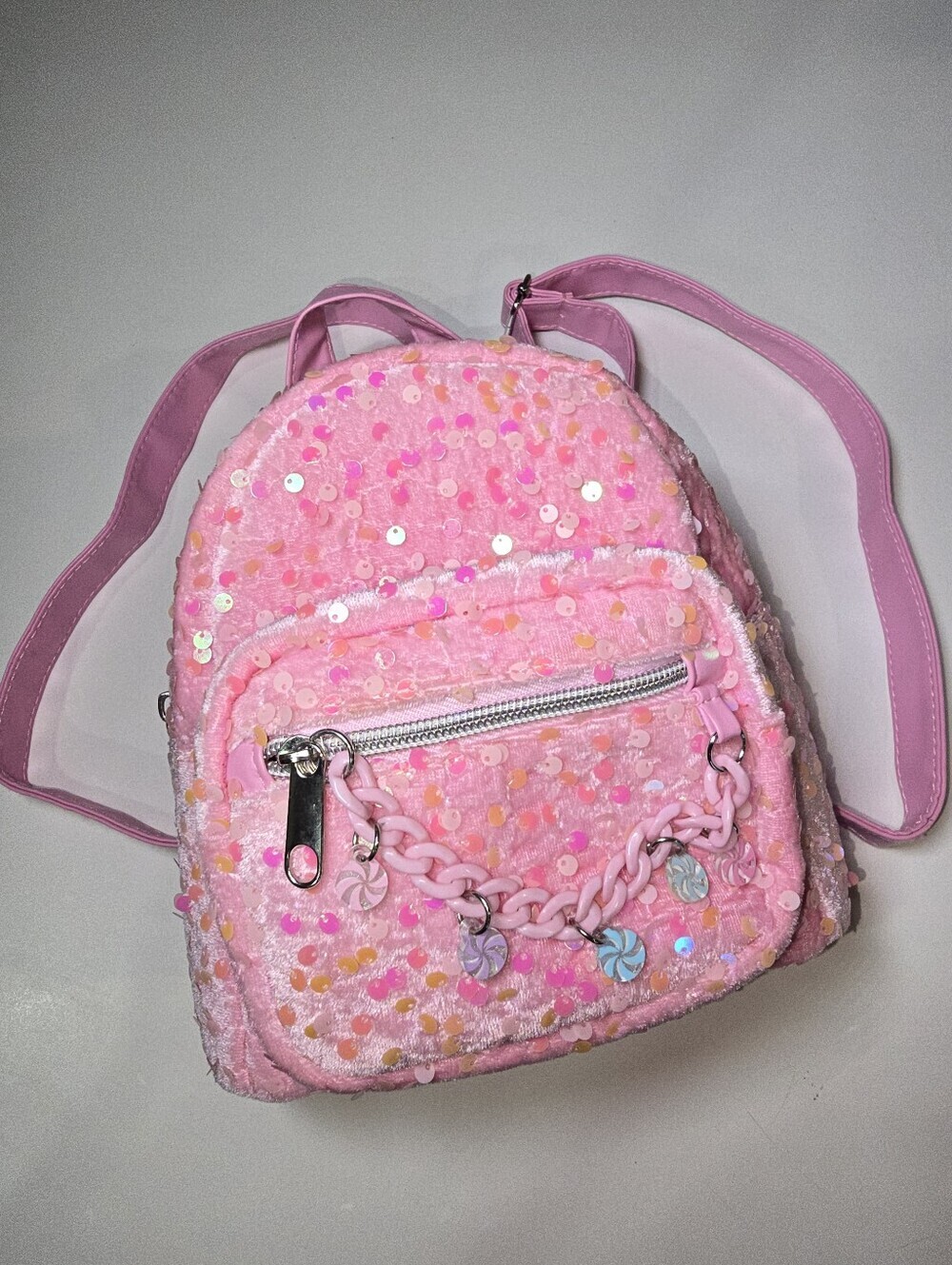 3/$30 NWOT Pink Sequin Candy Mini Backpack